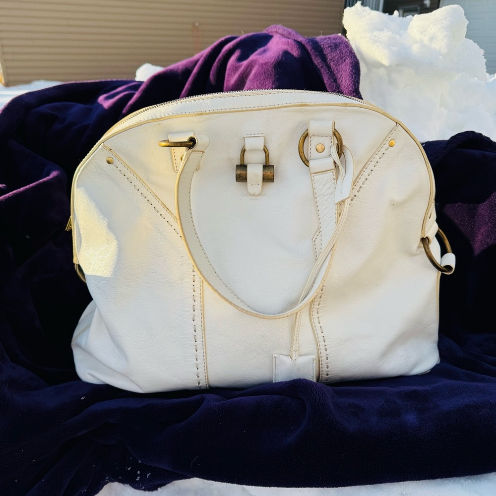 Vintage Yves Saint Laurent Leather Bag ✨ Rare | w/Lock & Keys | Paris Hilton Era - Picture 2 of 11